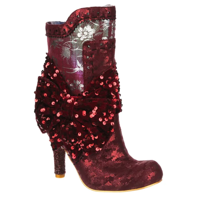 Irregular Choice Womens Rosie Lea High Heel Boot - Bordeaux sold by The Foot Factory