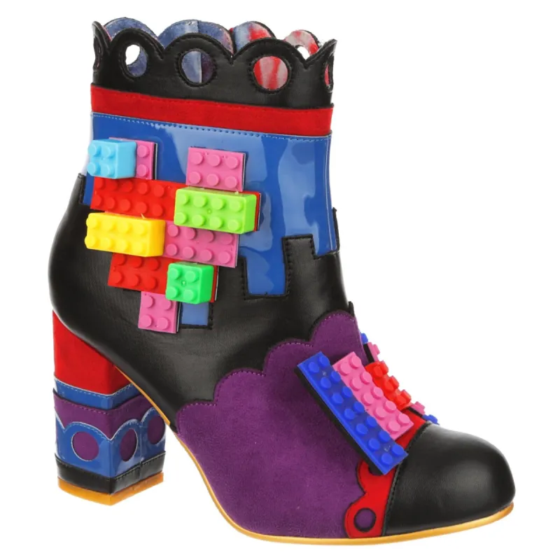 Irregular Choice Womens Building Love High Heel - Black / Blue / Purple sold by The Foot Factory
