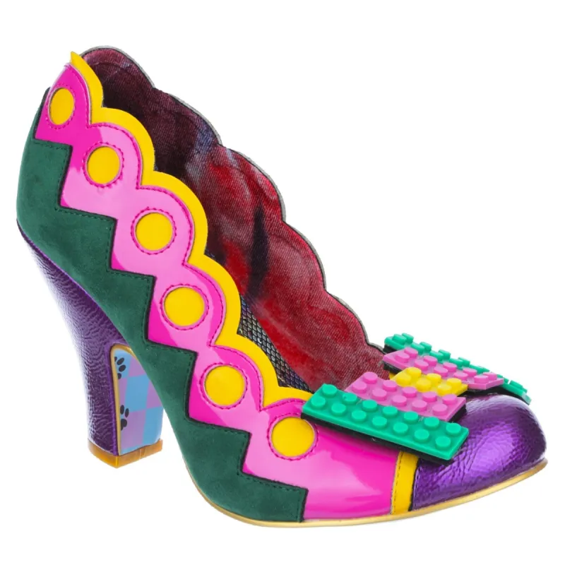 Irregular Choice Womens Play Date High Heel - Pink / Green / Purple sold by The Foot Factory