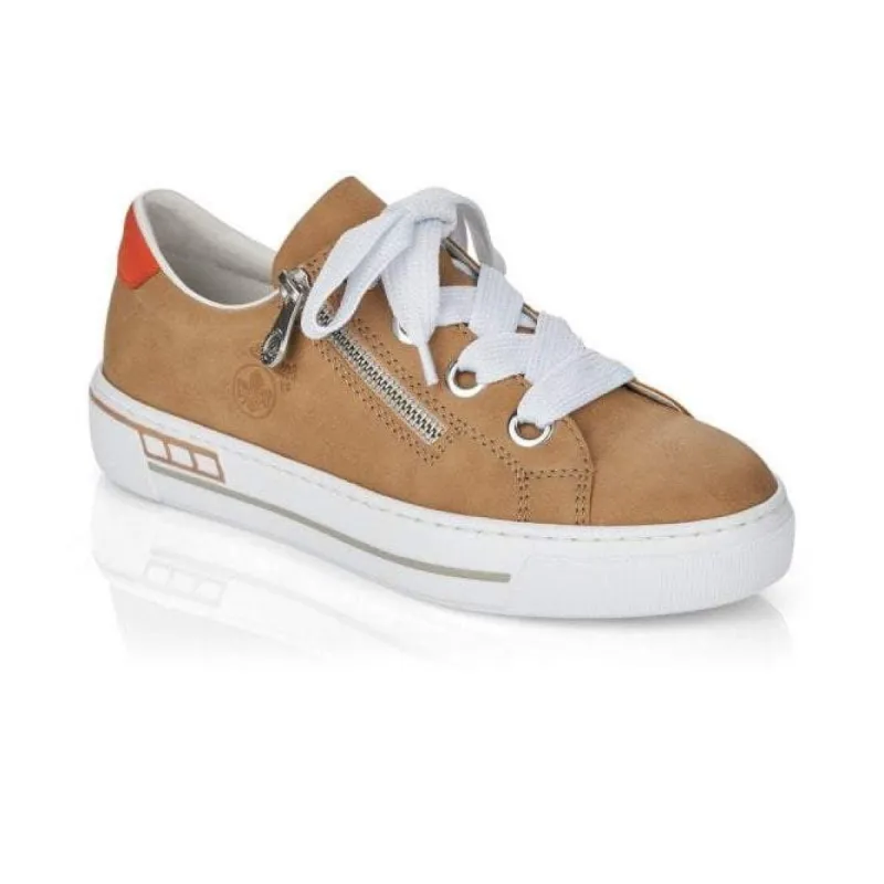 Rieker Womens Laced Fashion Trainer - Beige sold by The Foot Factory