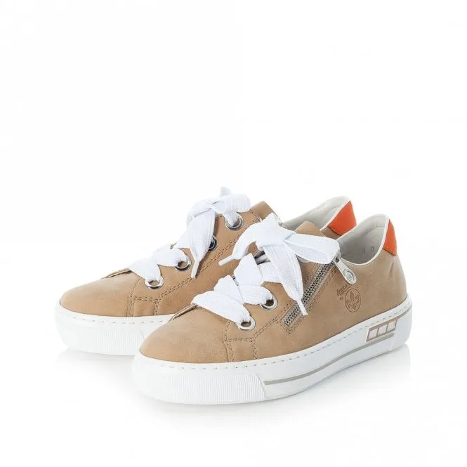 Rieker Womens Laced Fashion Trainer - Beige sold by The Foot Factory product image thumbnail 2