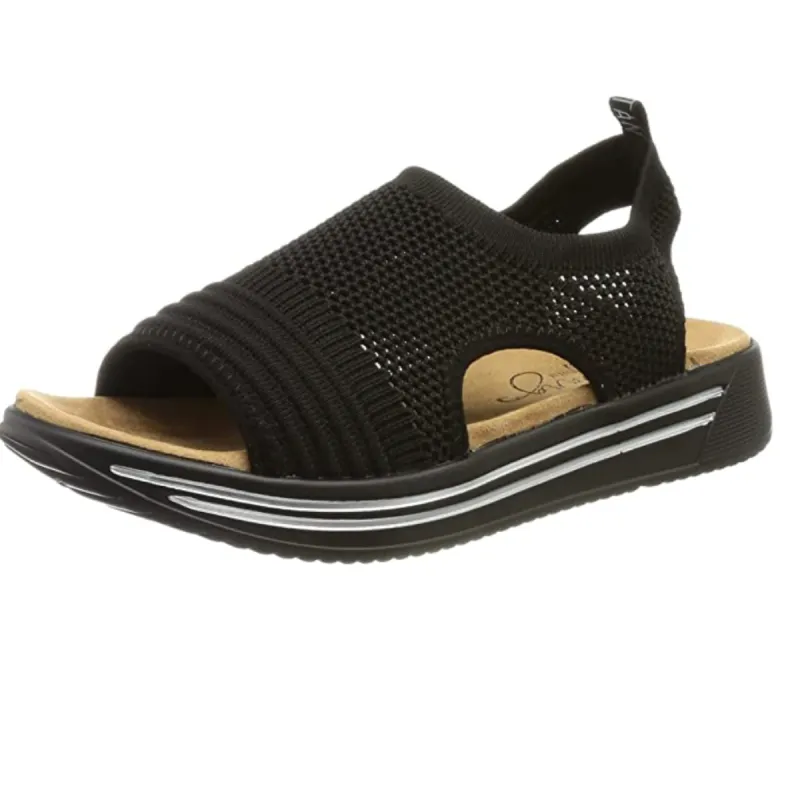 Mustang - Women's Mesh Fashion Sandals - Black sold by The Foot Factory