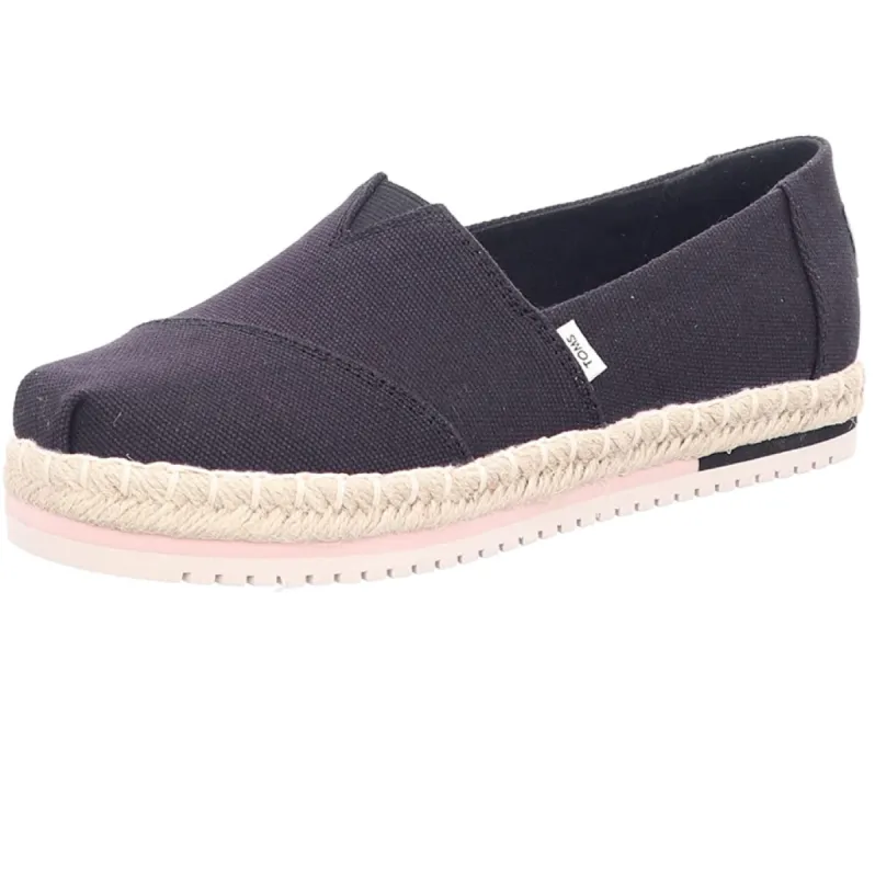 TOMS - Women's Platform Espadrilles - Black sold by The Foot Factory