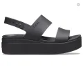 Crocs Womens Brooklyn Low Wedged Sandal - Black sold by The Foot Factory