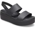 Crocs Womens Brooklyn Low Wedged Sandal - Black sold by The Foot Factory