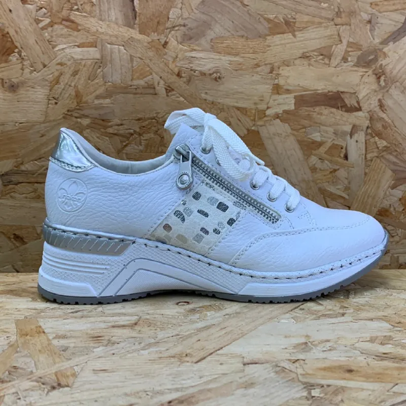 Rieker Womens Fashion Trainer - White sold by The Foot Factory