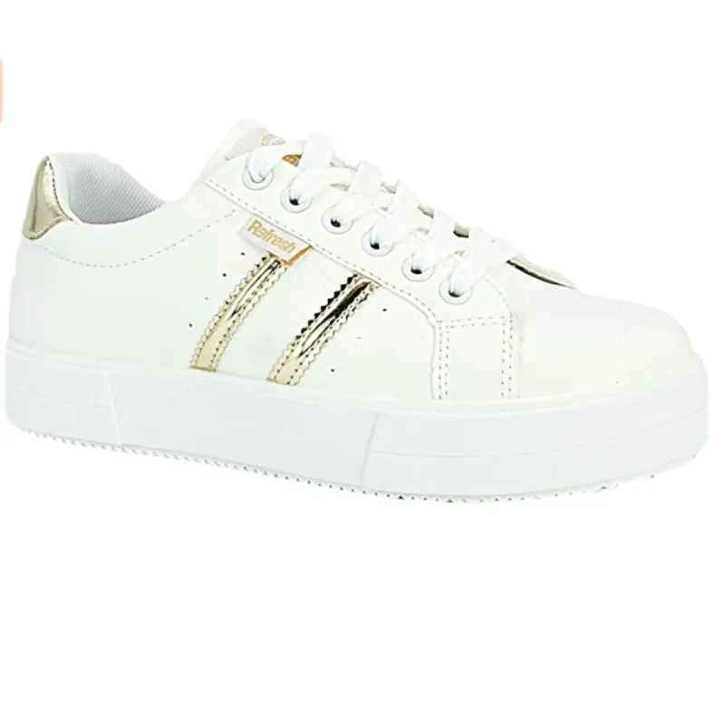 Refresh Womens Fashion Trainers - White / Platinum sold by The Foot Factory