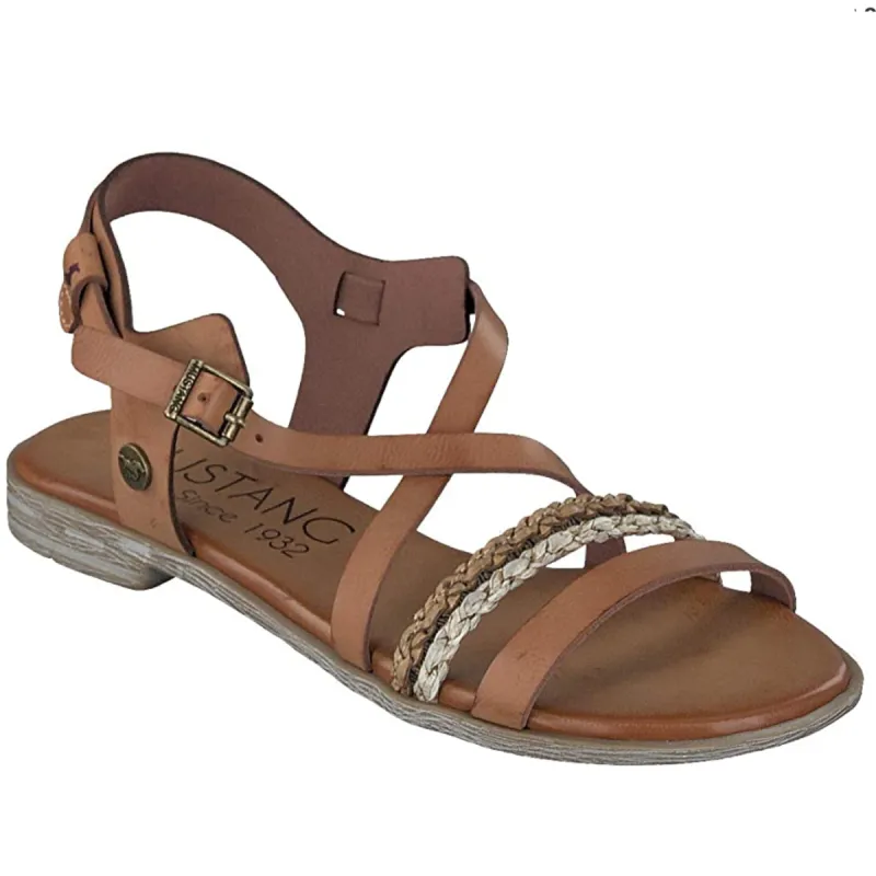 Mustang - Women's Flat Sandal - Cognac sold by The Foot Factory