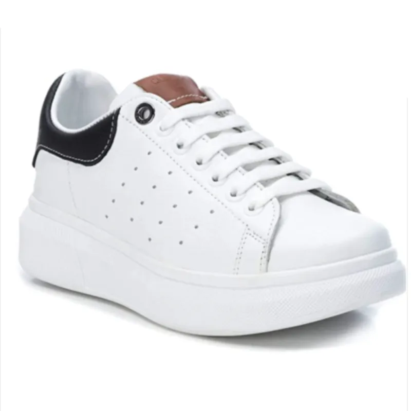 Carmela Womens Leather Platform Trainers - White sold by The Foot Factory