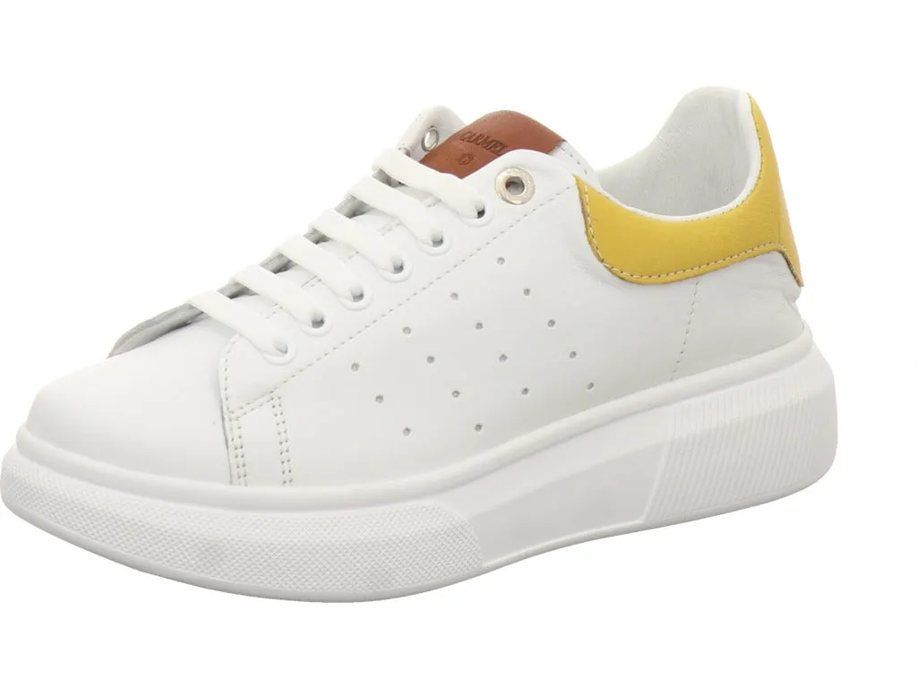 Carmela Womens Leather Platform Trainers - White sold by The Foot Factory product image thumbnail 2