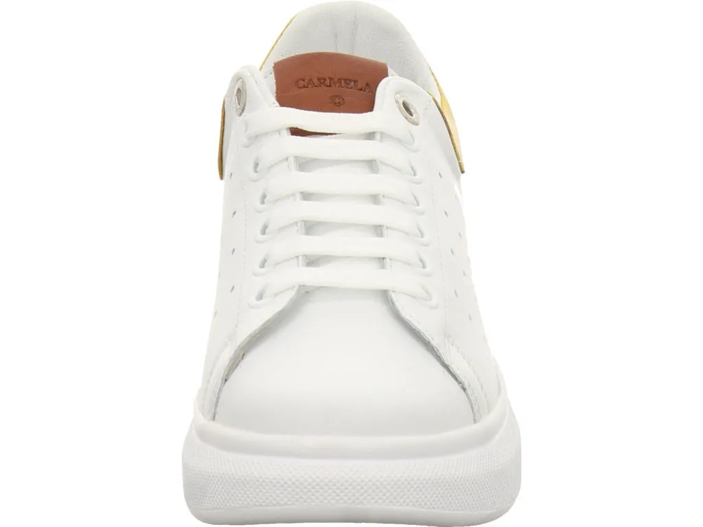 Carmela Womens Leather Platform Trainers - White sold by The Foot Factory product image thumbnail 4