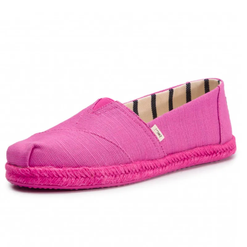 TOMS - WOMENS - CLASSIC ROSE VIOLET HERITAGE ON ROPE SOLE - ESPADRILLES sold by The Foot Factory
