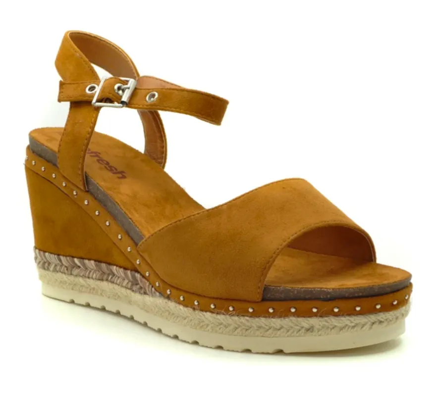 Refresh Womens Wedge Sandals - Camel sold by The Foot Factory