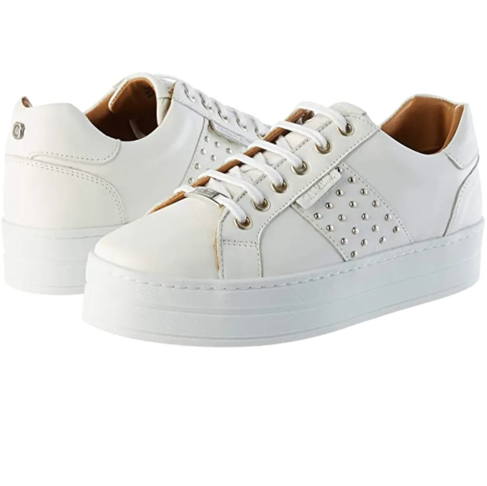 Carmela Womens Leather Trainer - White sold by The Foot Factory product image thumbnail 2