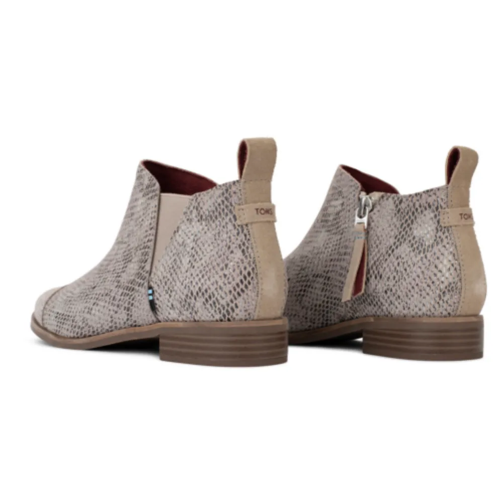 Toms Womens Reese Suede Ankle Boots - Cobblestone / Snake sold by The Foot Factory product image thumbnail 2