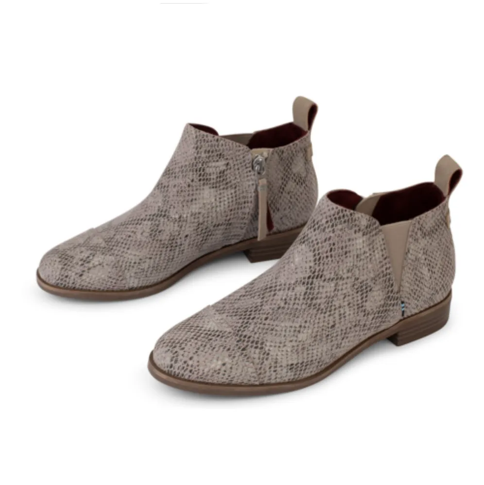 Toms Womens Reese Suede Ankle Boots - Cobblestone / Snake sold by The Foot Factory product image thumbnail 3