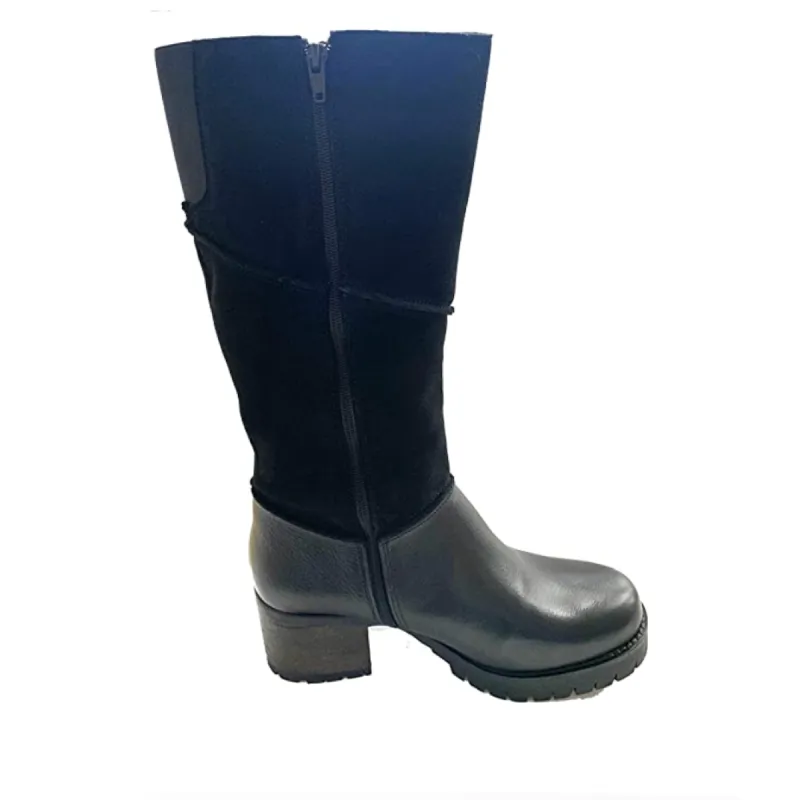 Oak & Hyde Womens Kensington Hi Bombain Suede Leather Boots - Black sold by The Foot Factory