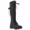 Oak & Hyde Womens Cesar Bridge 18 Leather Utility Boots - Black sold by The Foot Factory