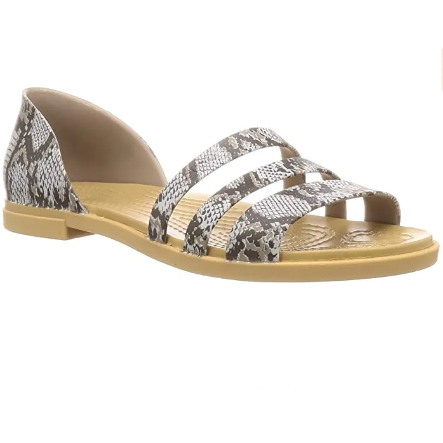 Crocs Womens Tulum Flat Sandal - Mushroom / Stucco sold by The Foot Factory