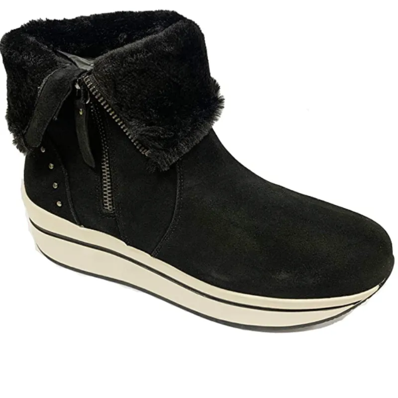 Carmela Womens Suede Leather Snow Boot - Black sold by The Foot Factory