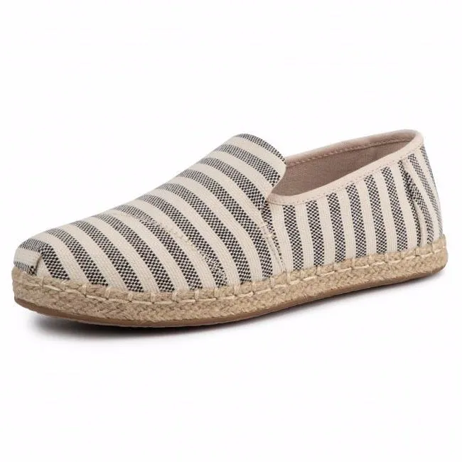 TOMS - Deconstructed Alpargata Rope - Black - Woven Stripe sold by The Foot Factory
