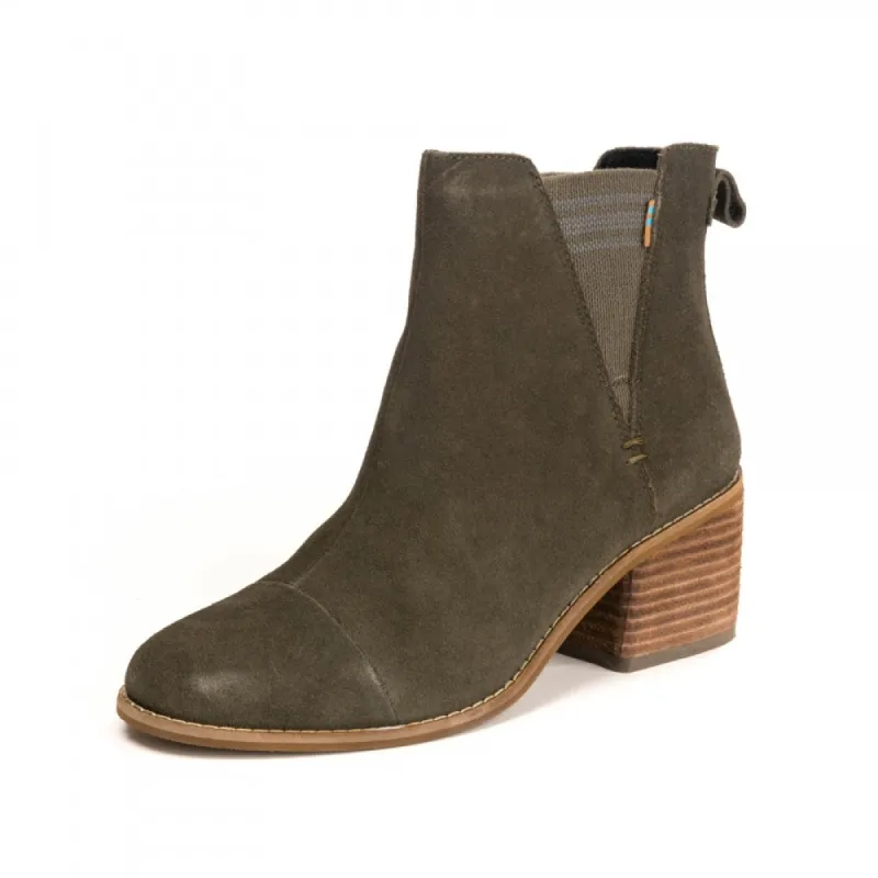 TOMS Womens Esme Suede Chelsea Boots - Tarmac Olive sold by The Foot Factory