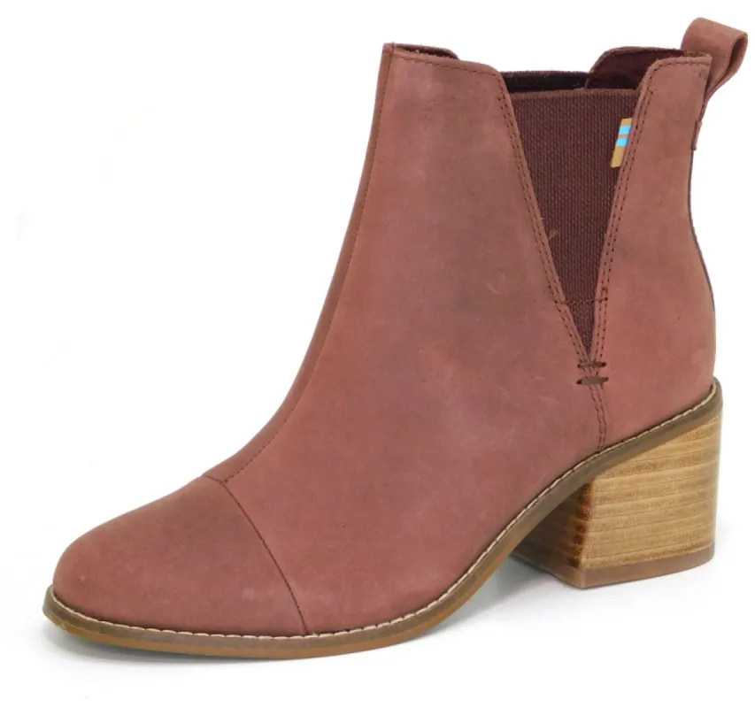 TOMS Womens Esme Leather Chelsea Boots - Burnt Henna sold by The Foot Factory