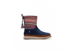 Toms Womens Makenna Water Resistant Suede Boots - Navy / Nepal Tweed sold by The Foot Factory