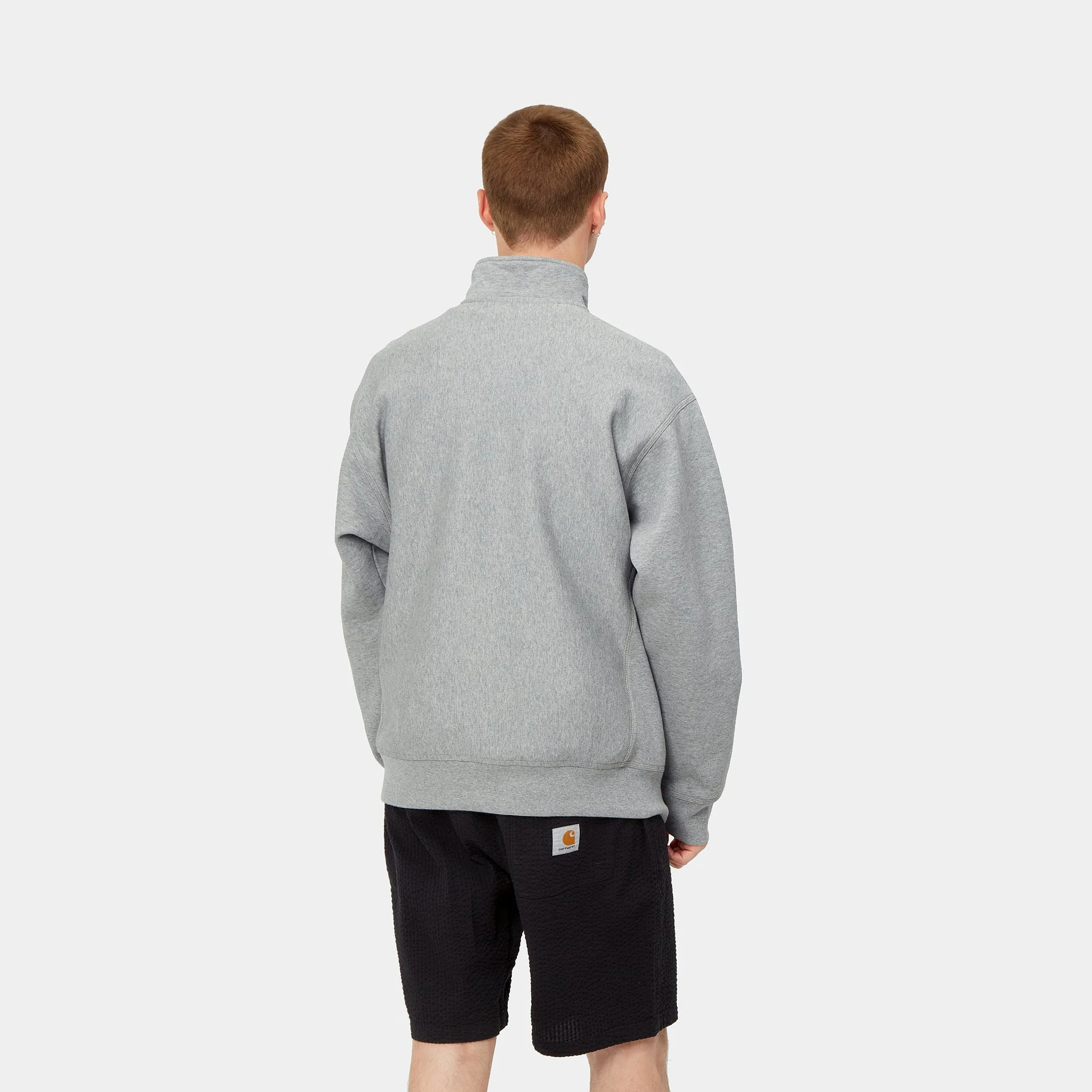 Carhartt WIP Mens Half Zip American Script Sweat Top - Grey Heather sold by The Foot Factory product image thumbnail 4