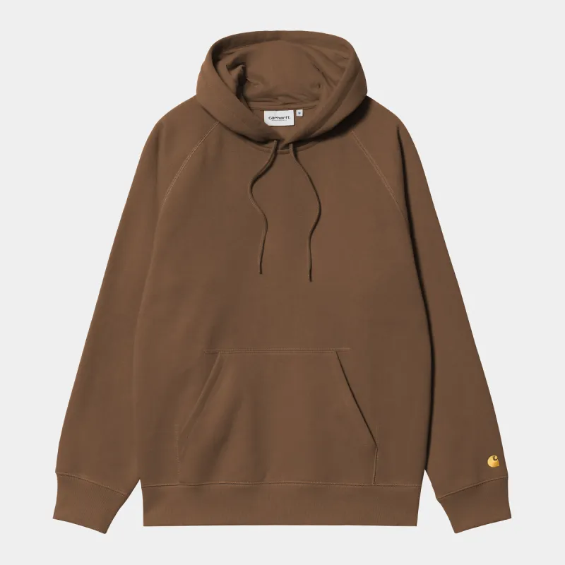 Carhartt WIP Mens Chase Hoodie - Chocolate sold by The Foot Factory