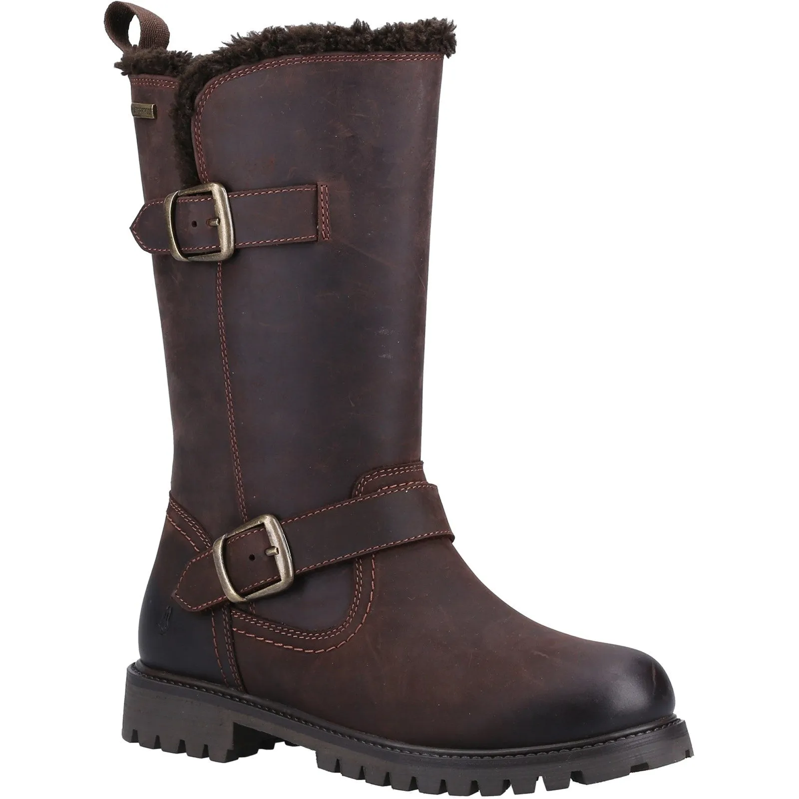 Hush Puppies Womens Winnie Shearling Lined Leather Boots - Brown sold by The Foot Factory product image thumbnail 2