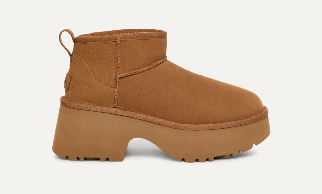 UGG Womens Classic Ultra Mini New Heights Boots - Chestnut sold by The Foot Factory