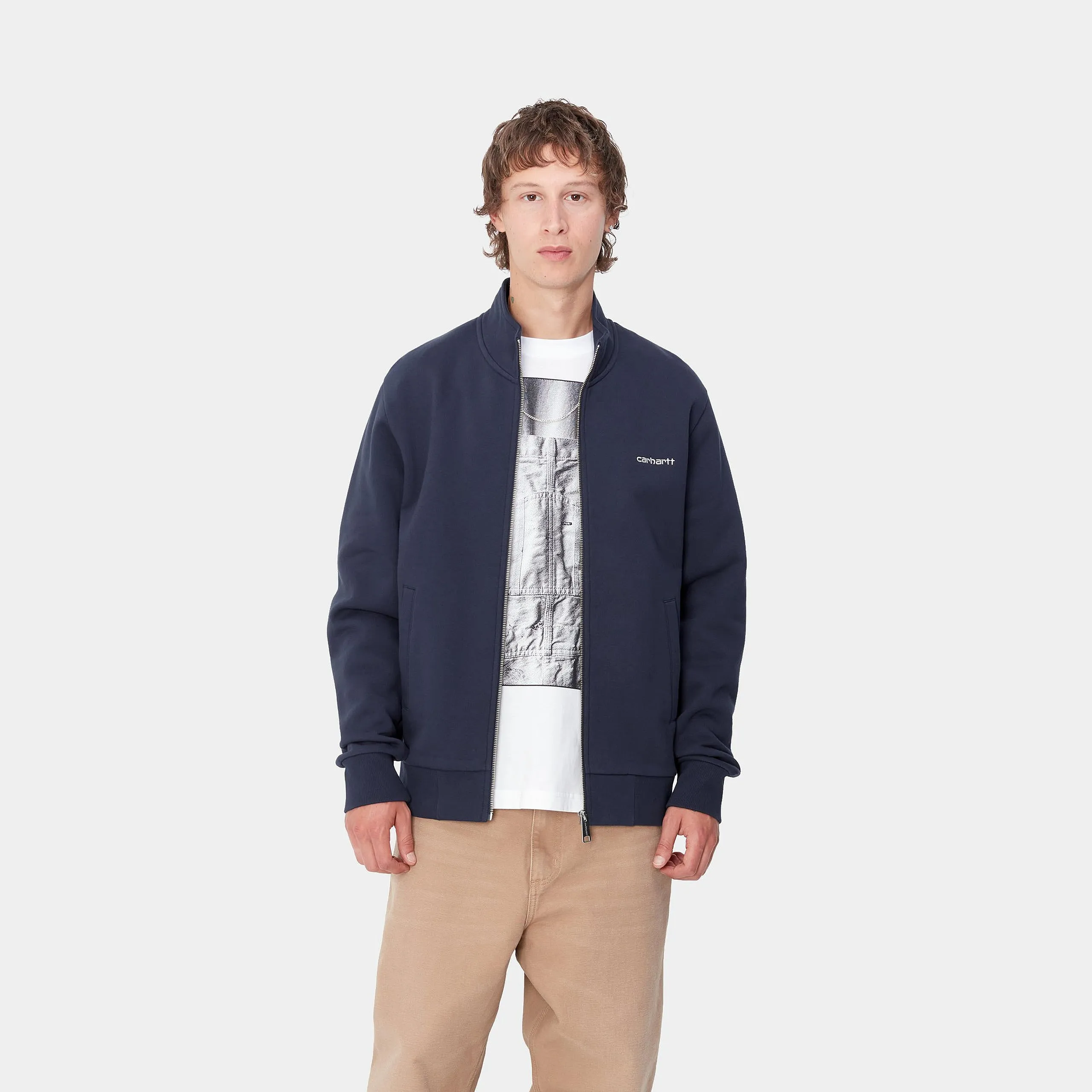 Carhartt WIP Mens Script Embroidery Zip Front Jacket - Air Force Blue sold by The Foot Factory product image thumbnail 3