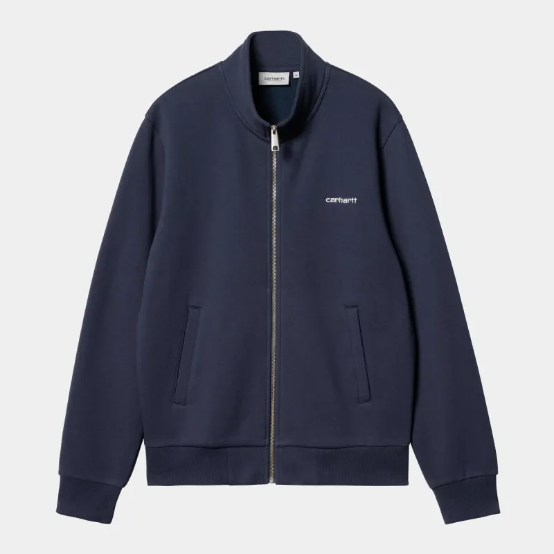 Carhartt WIP Mens Script Embroidery Zip Front Jacket - Air Force Blue sold by The Foot Factory