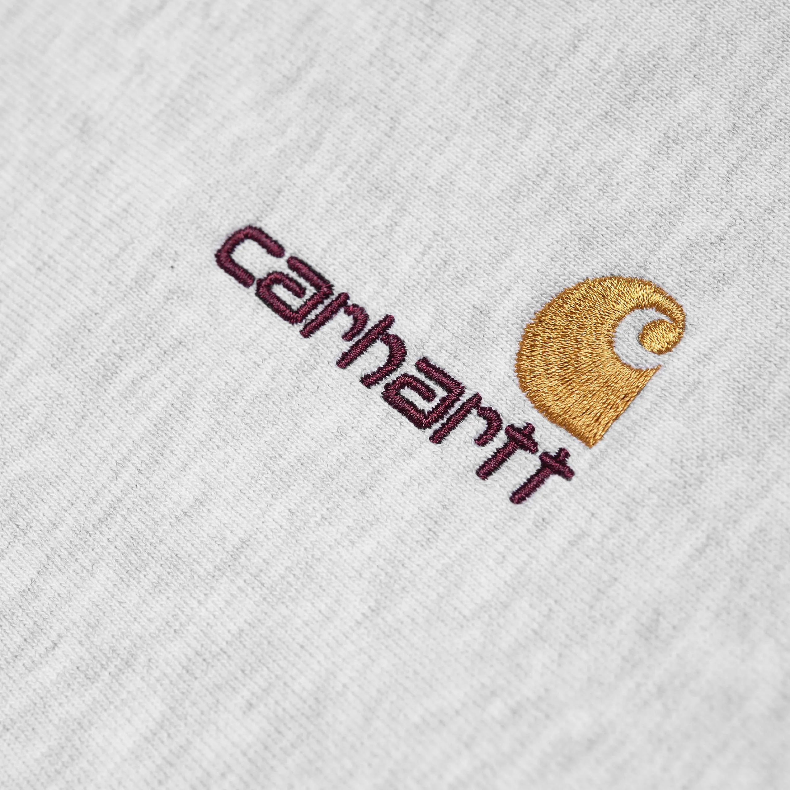 Carhartt WIP Mens Half Zip American Script Sweat Top - Ash Heather sold by The Foot Factory product image thumbnail 4