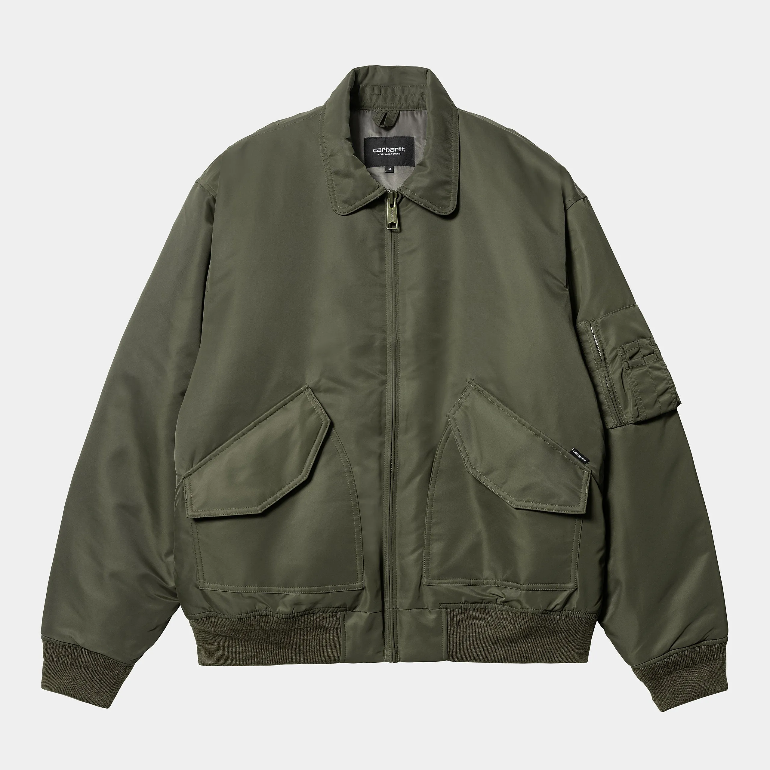 Carhartt WIP Mens Olten Bomber Jacket - Plant / Smoke Green sold by The Foot Factory