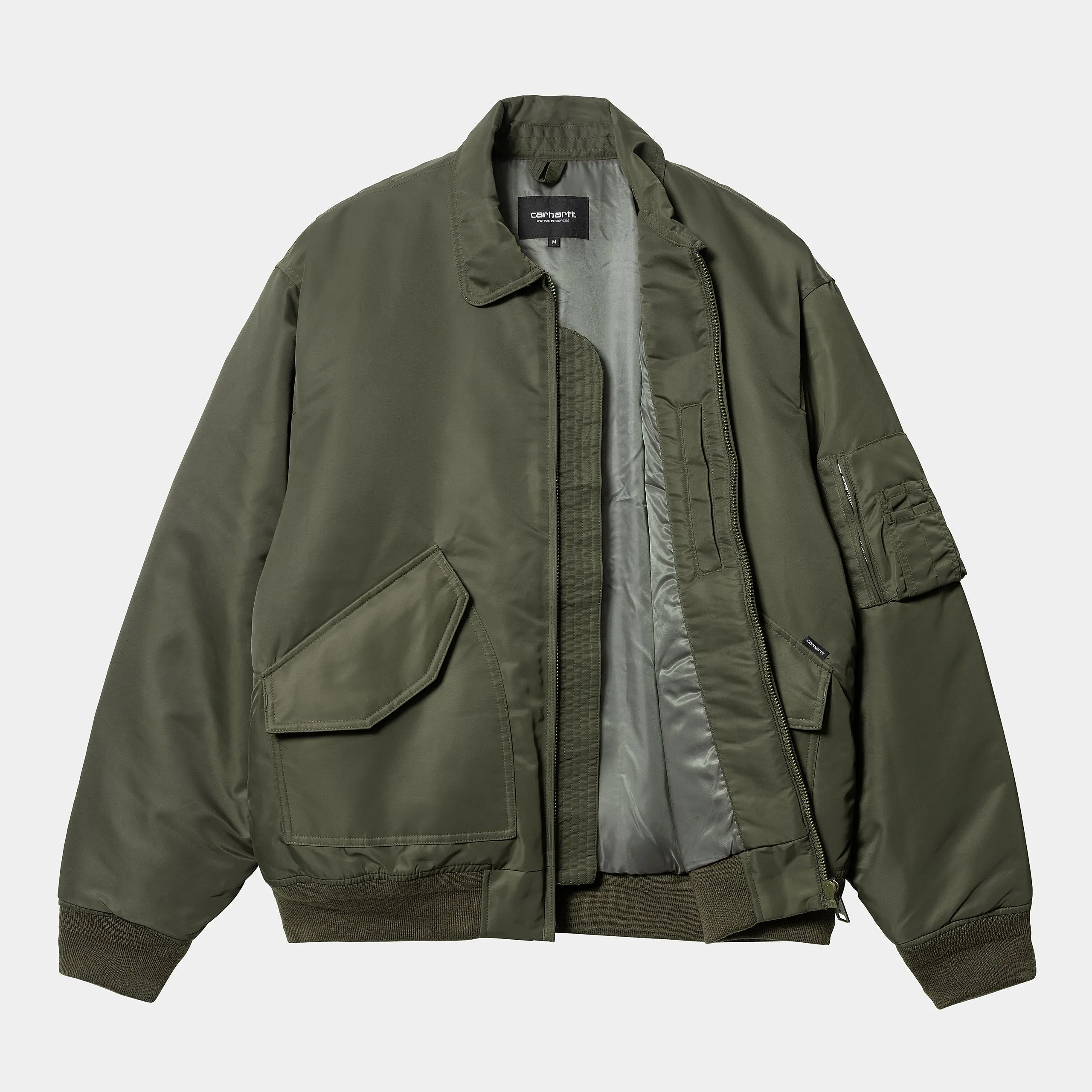 Carhartt WIP Mens Olten Bomber Jacket - Plant / Smoke Green sold by The Foot Factory product image thumbnail 3