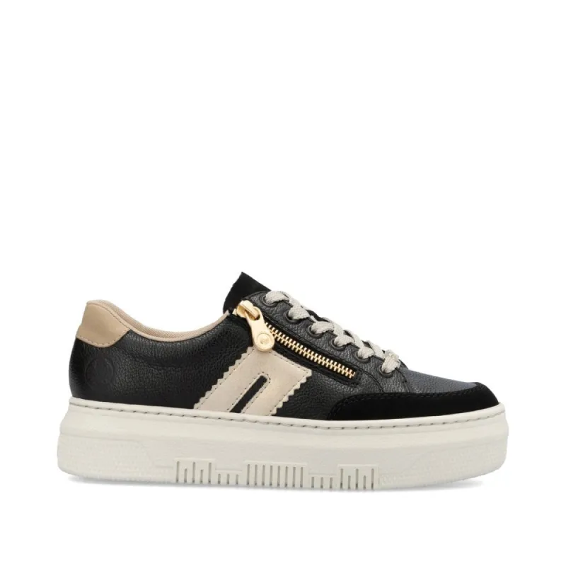 Rieker Womens Platform Trainers - Black sold by The Foot Factory