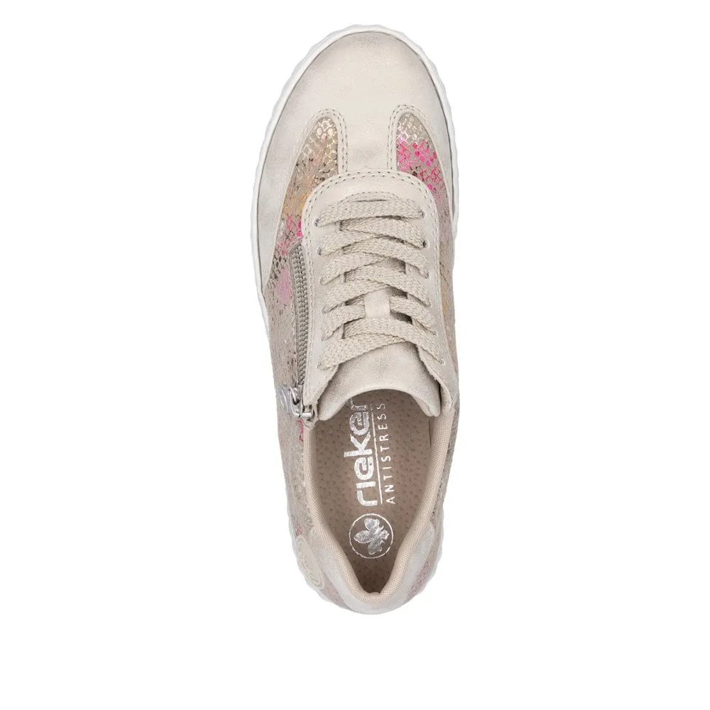 Rieker Womens Metallic Print Trainers - Beige sold by The Foot Factory product image thumbnail 5