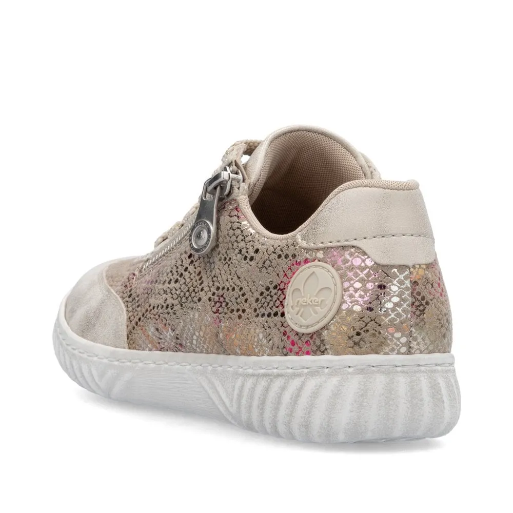Rieker Womens Metallic Print Trainers - Beige sold by The Foot Factory product image thumbnail 4
