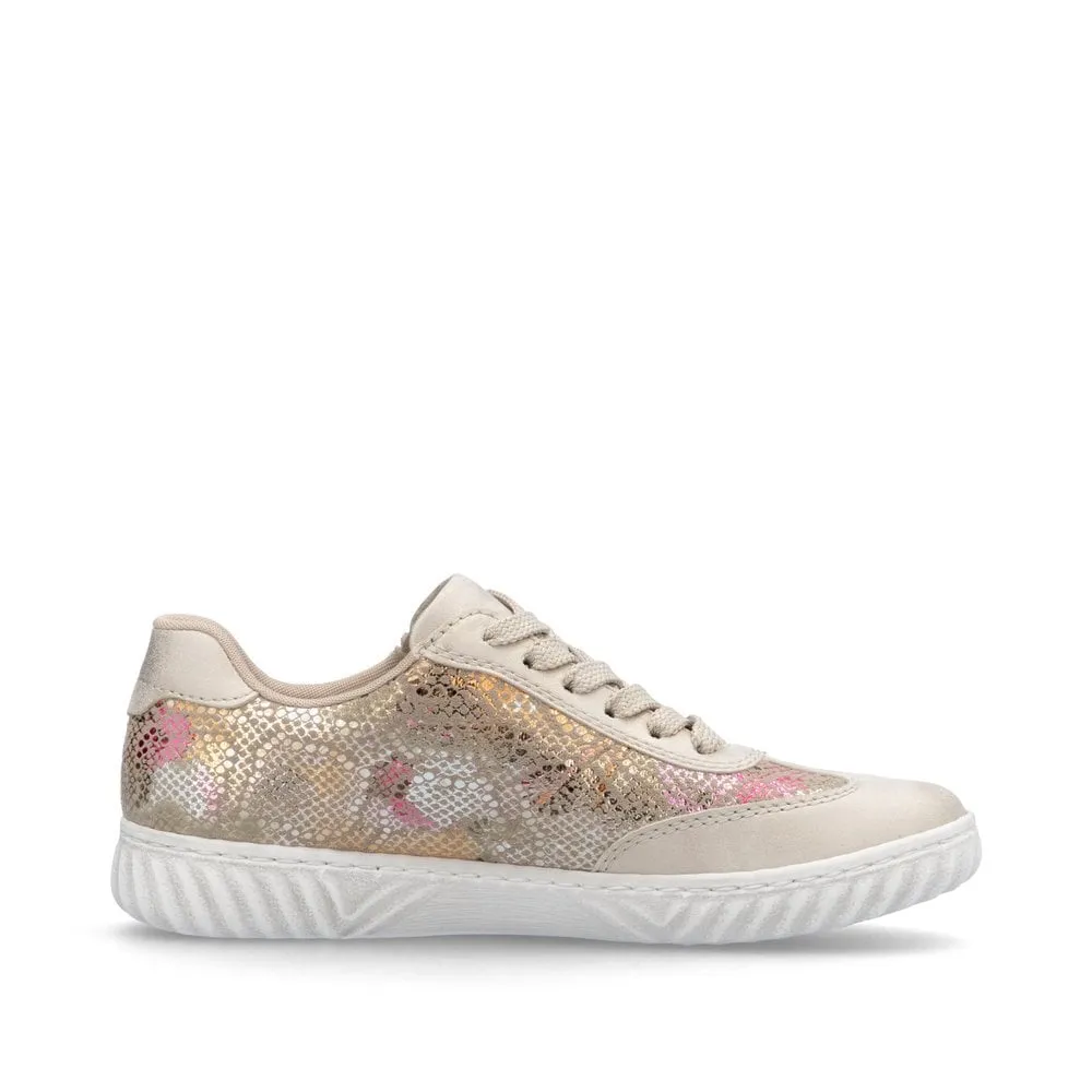 Rieker Womens Metallic Print Trainers - Beige sold by The Foot Factory product image thumbnail 3