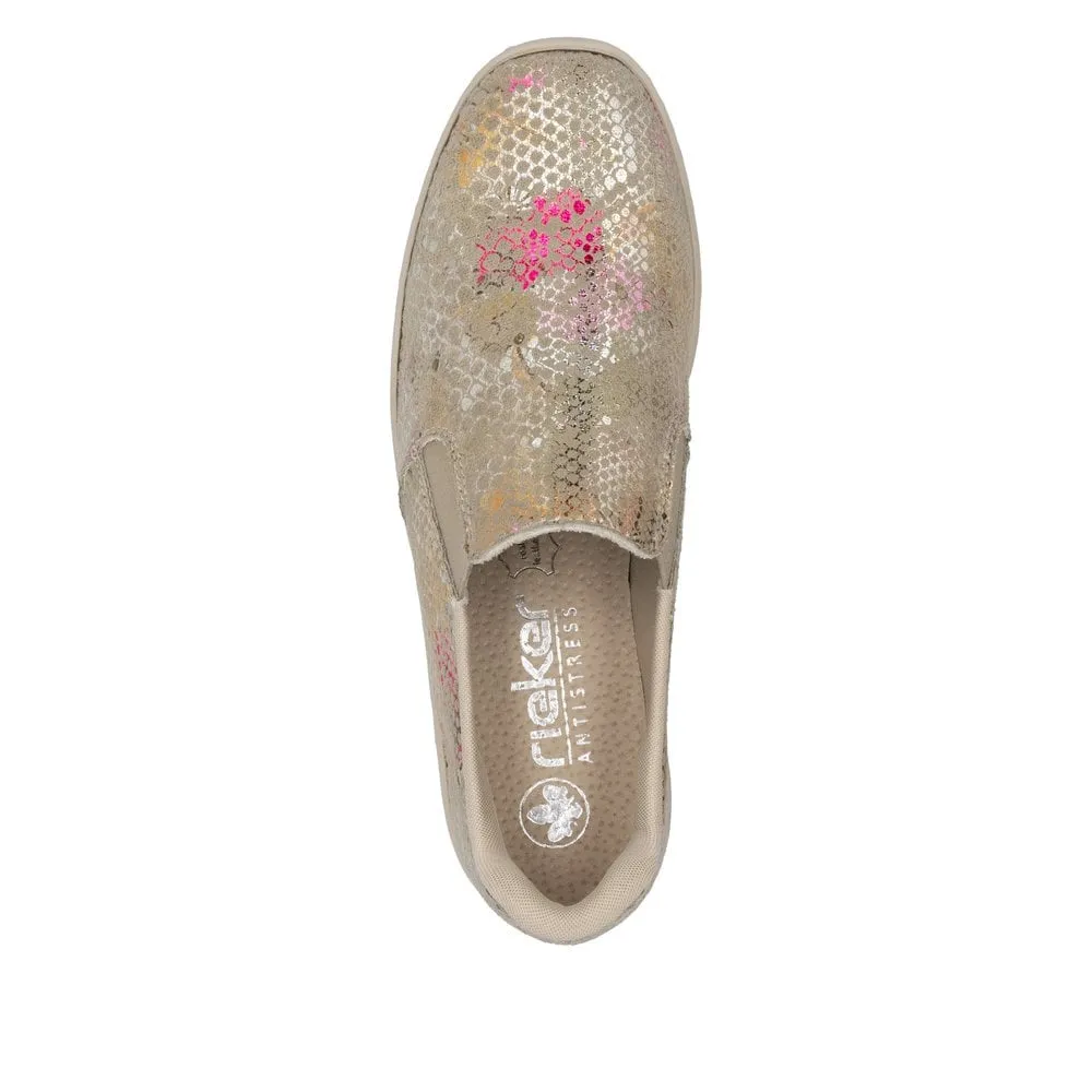 Rieker Womens Slip On Wedge Trainers - Metallic sold by The Foot Factory product image thumbnail 5
