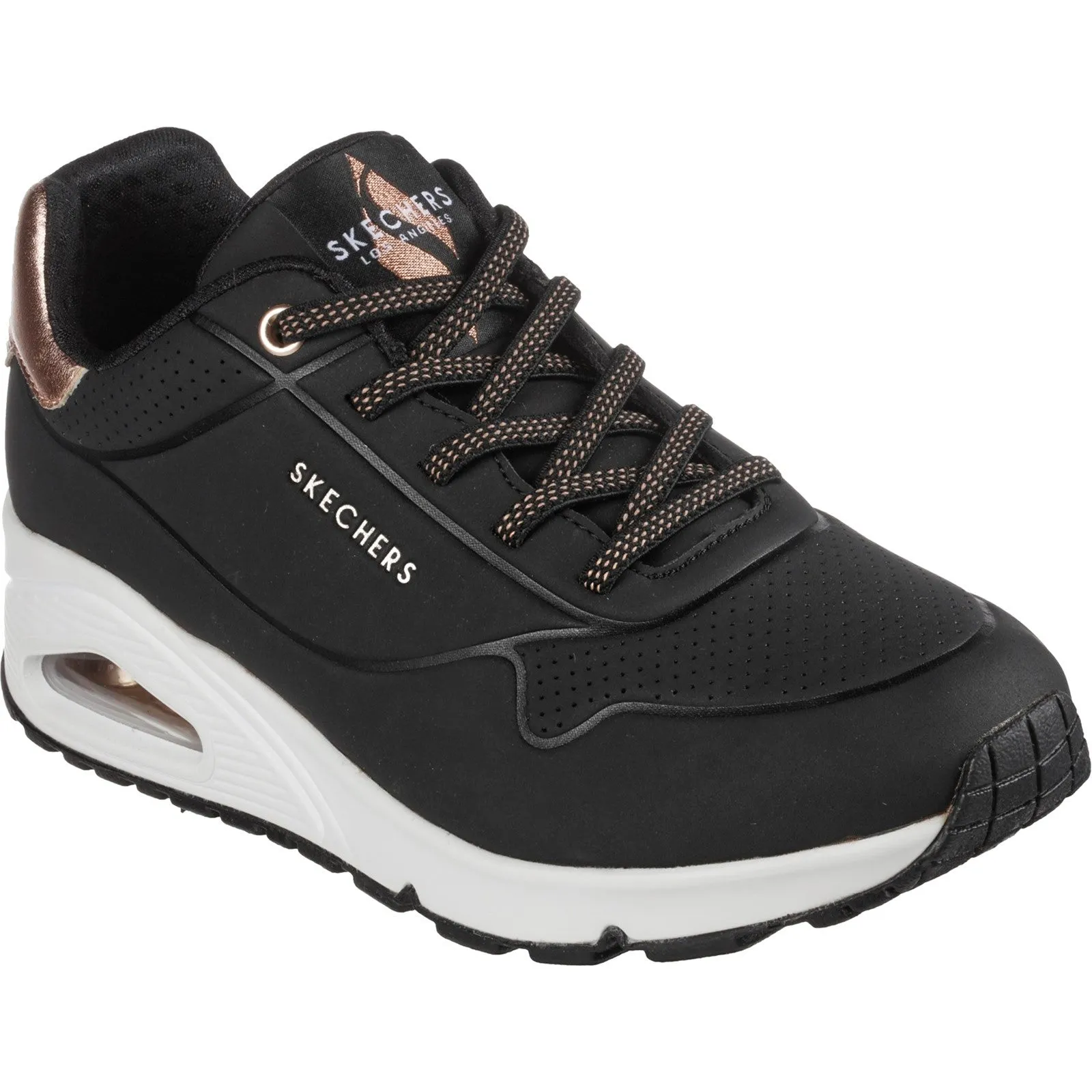 Skechers Womens Uno Shimmer Away Trainers - Black sold by The Foot Factory product image thumbnail 2