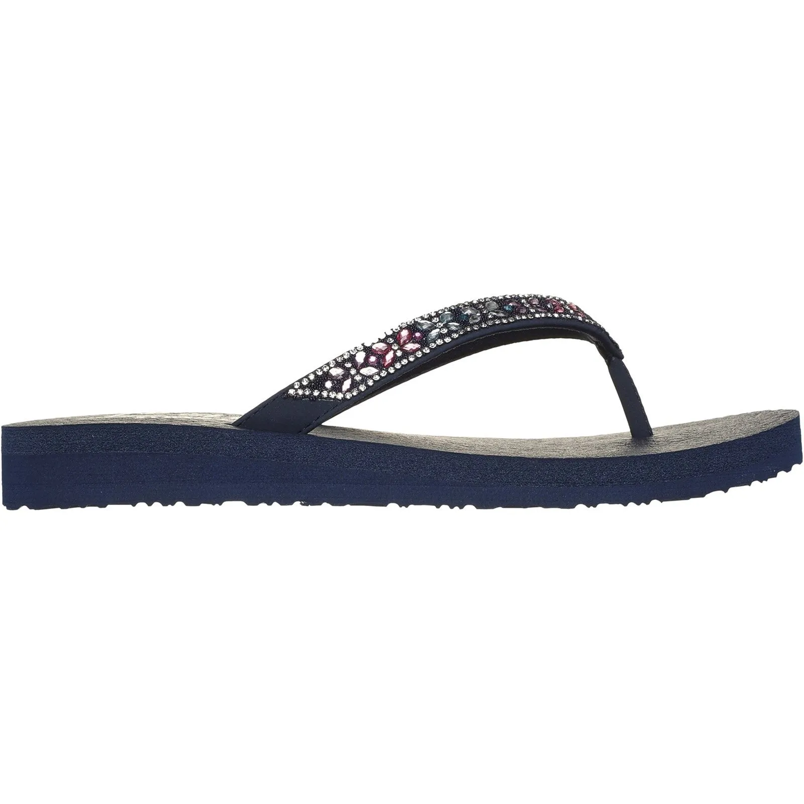 Skechers Womens Meditation Butterfly Garden Sandal - Navy sold by The Foot Factory