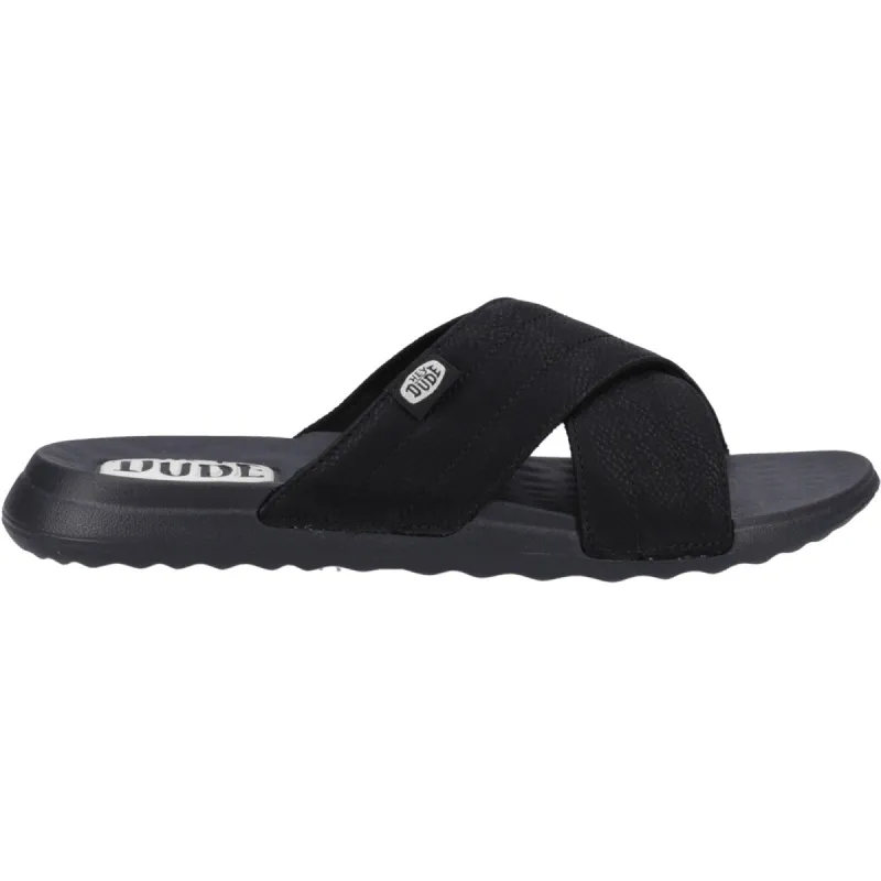 Hey Dude Womens Christi Slide Distressed Sandal - Black sold by The Foot Factory