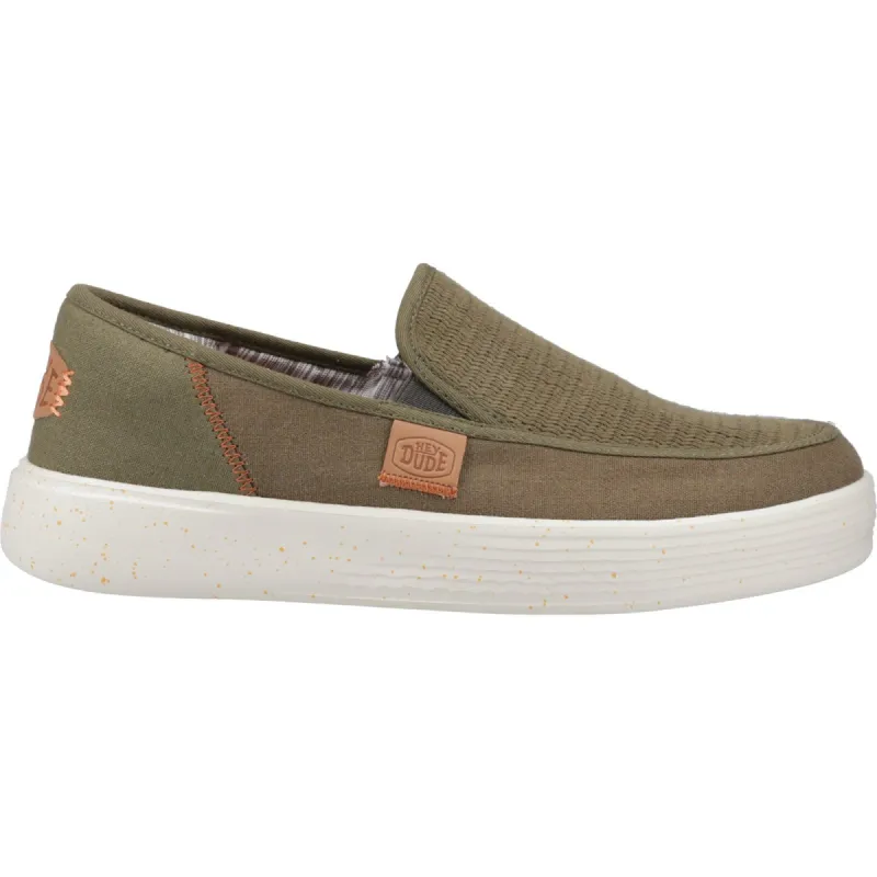 Hey Dude Mens Sunapee Coastline Shoe - Olive sold by The Foot Factory