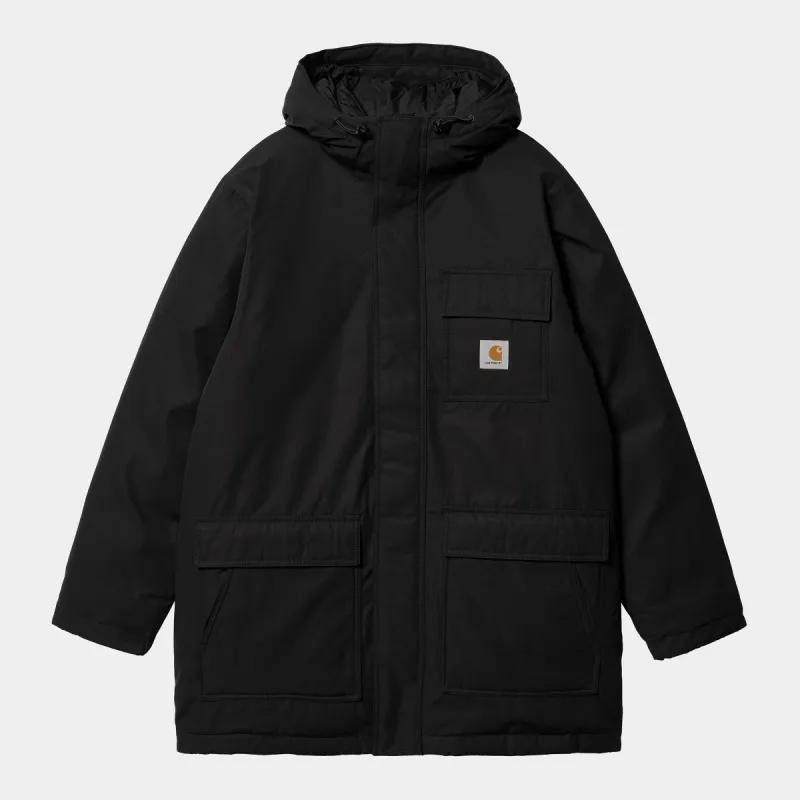 Carhartt WIP Mens Siberian Cold Parka Jacket - Black sold by The Foot Factory