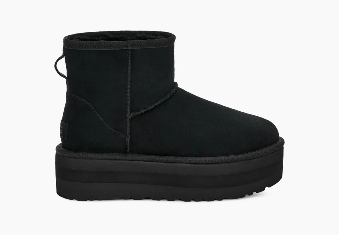 UGG Womens Classic Mini Platform Boots - Black sold by The Foot Factory