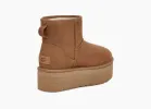 UGG Womens Classic Mini Platform Boots - Chestnut sold by The Foot Factory