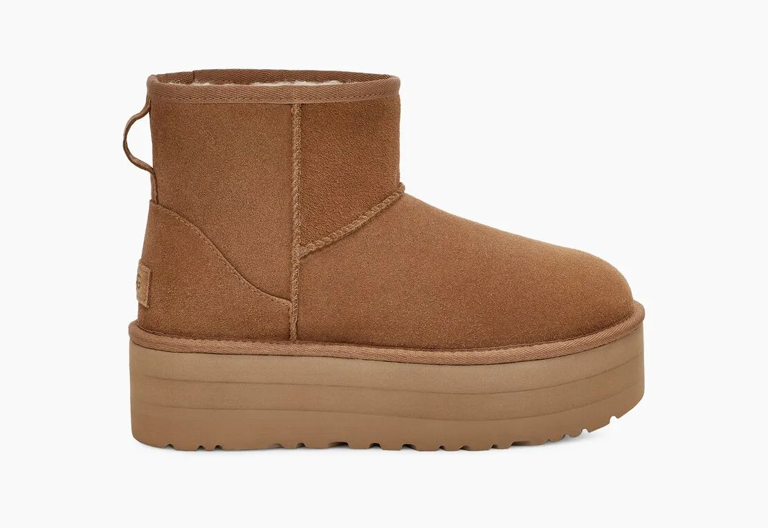 UGG Womens Classic Mini Platform Boots - Chestnut sold by The Foot Factory